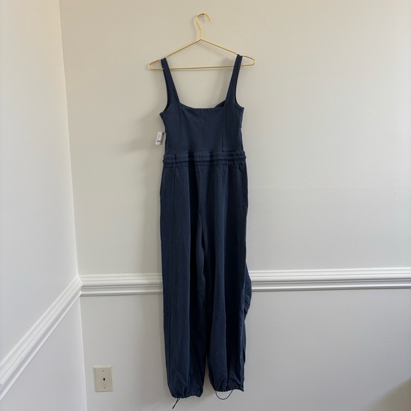 Free People Movement Inbound Onsie Jumpsuit Blue Stretch Cotton Size Medium NWT - Picture 5 of 7